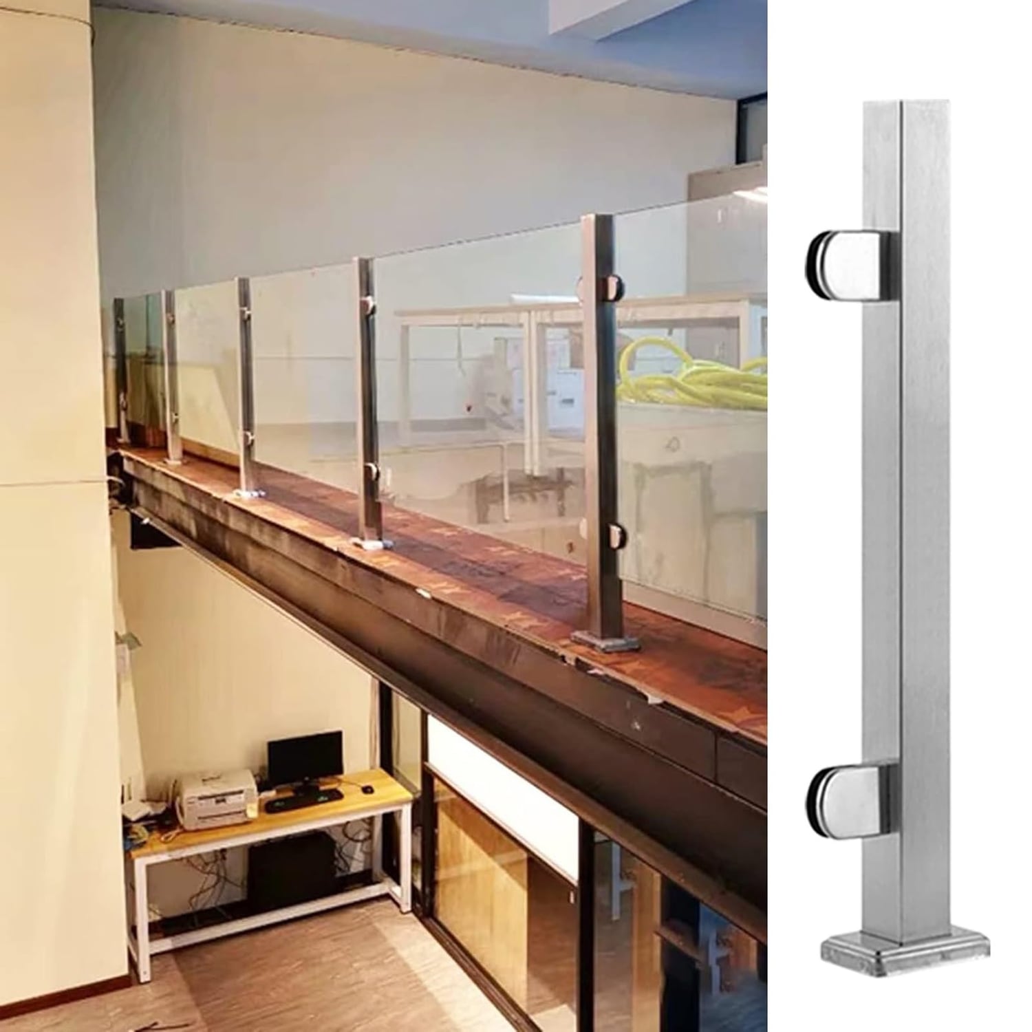 Stainless Steel Spigot Panel Post, 65cm, Deep Coffee, 304 stainless steel