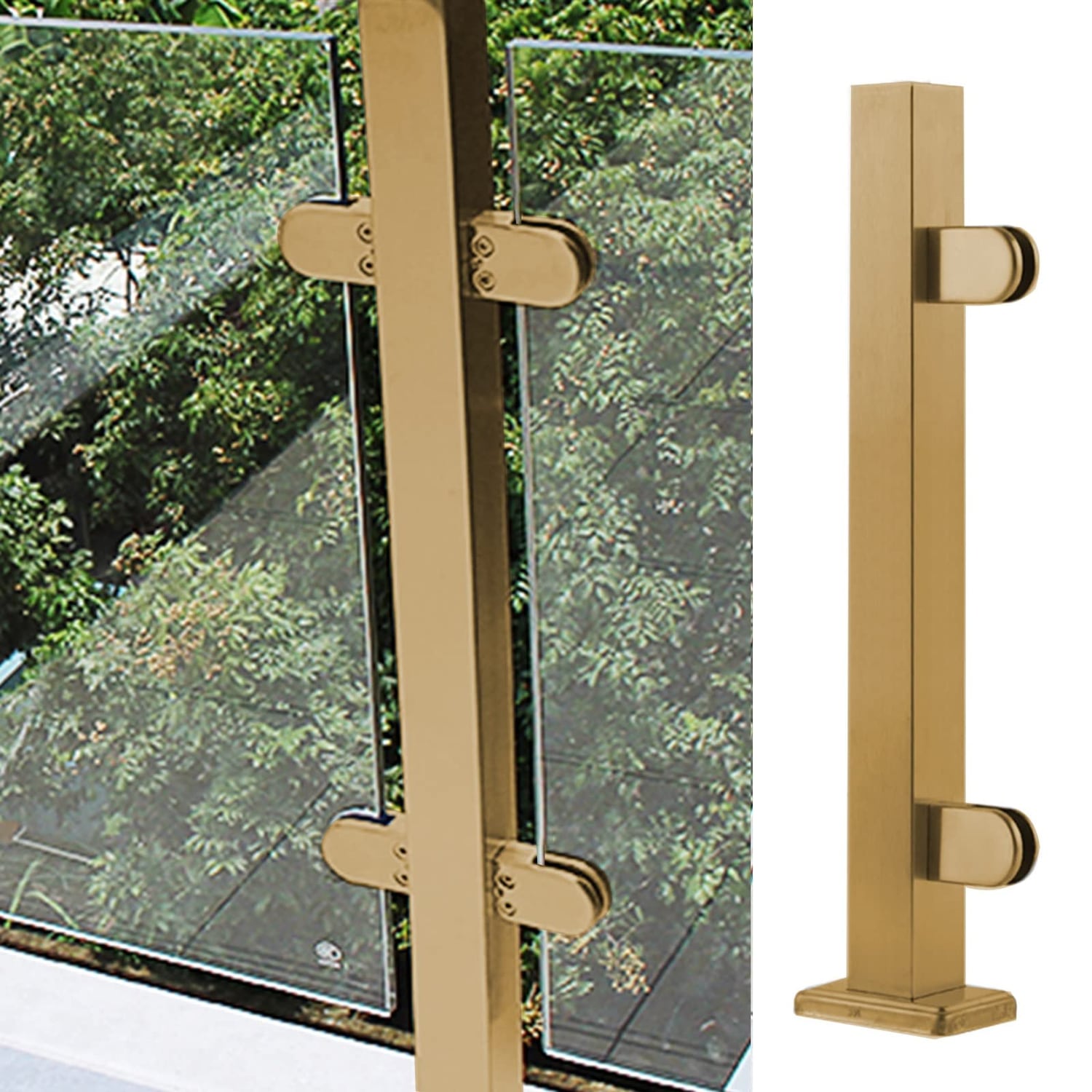 304 Stainless Steel Composite Panel Post, 65cm, Grey, 304 stainless steel