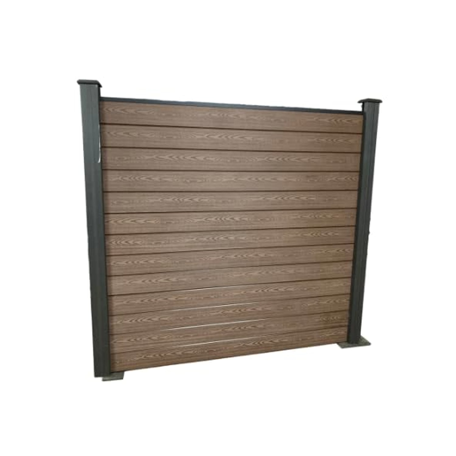 WPC Composite Fence Panel & Post Kit, Autumn Oak, 6ft, Two Posts, WPC (wood-plastic composite)