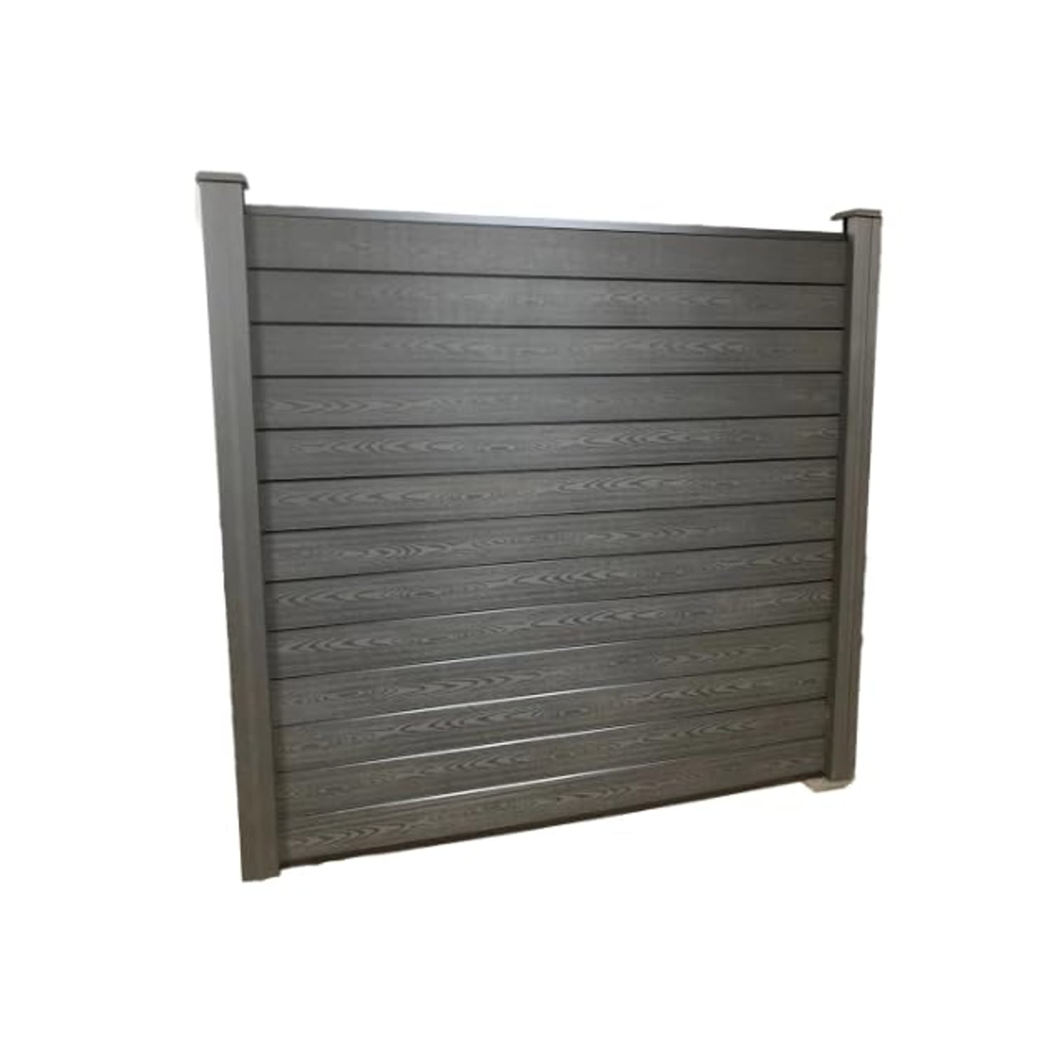 WPC Composite Fence Panel & Post Kit, Charcoal Black, 5ft, WPC (wood-plastic composite)