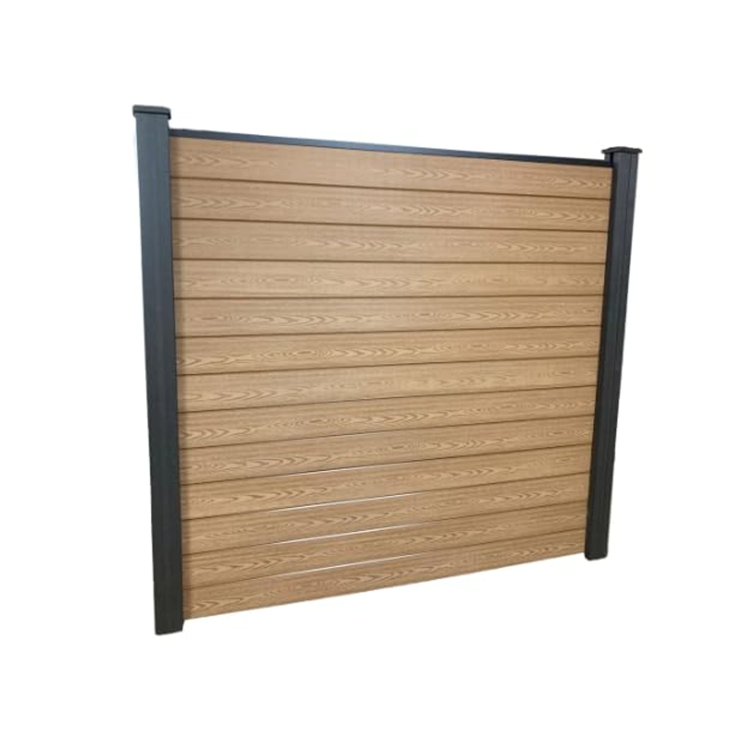 WPC Composite Fence Panel & Post Kit, Golden Oak, 5ft, Two Posts, WPC (wood-plastic composite)